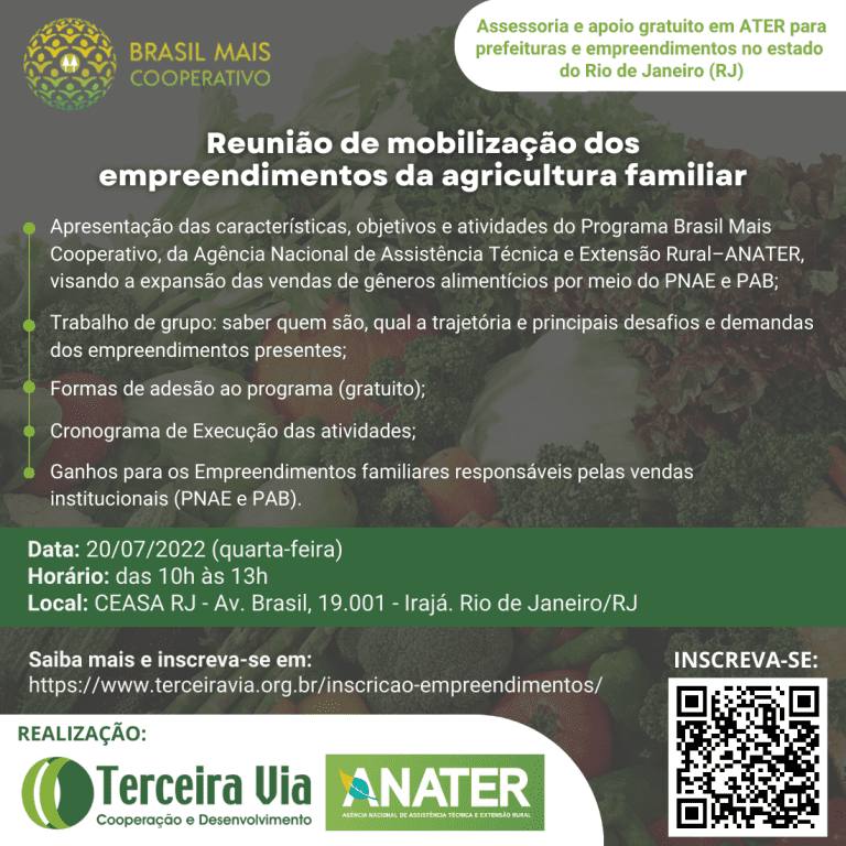 Reunião de mobilização de associações e cooperativas da Agricultura Familiar
